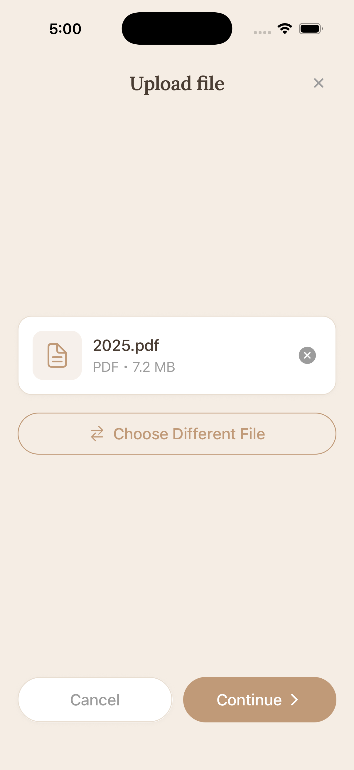 Upload a file